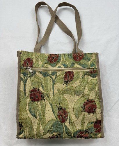 Ladybug embroidered tote bag - embroidered,